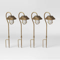 4pk Antique Brass Solar Pathway Lights E9126