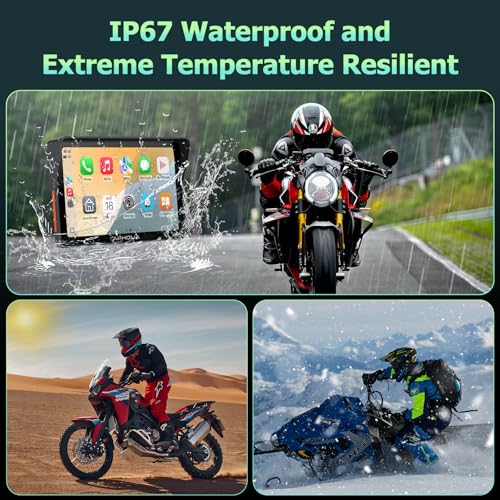 7-Inch Motorcycle GPS Navigation System with Apple CarPlay & Android Auto U6723