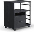 Black Mobile File Cabinet with Drawer L771382