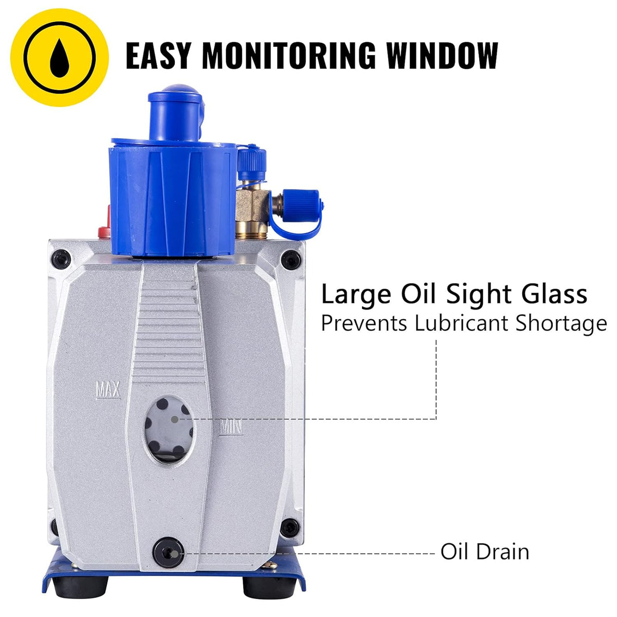 9 CFM 1 HP Single Stage Air Conditioning Vacuum Pump 110V 5PA Rotary Vane Vacuum Pump S7716