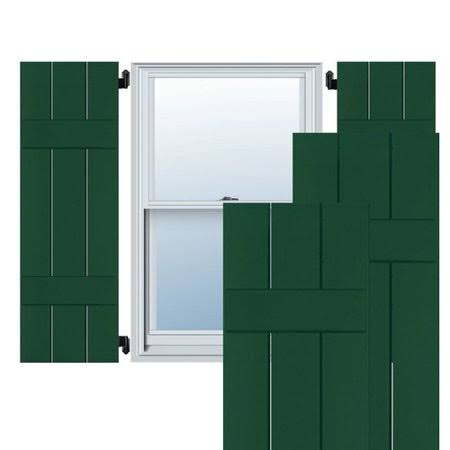 2-Pack 12-in W x 75-in H Chrome Green Wood Exterior Shutters Y607