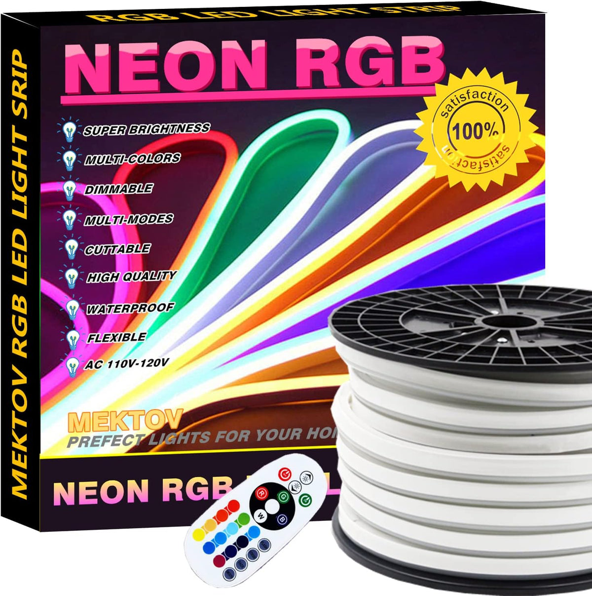 32.8ft RGB LED Rope Light with Remote, Pack of 2 V31061