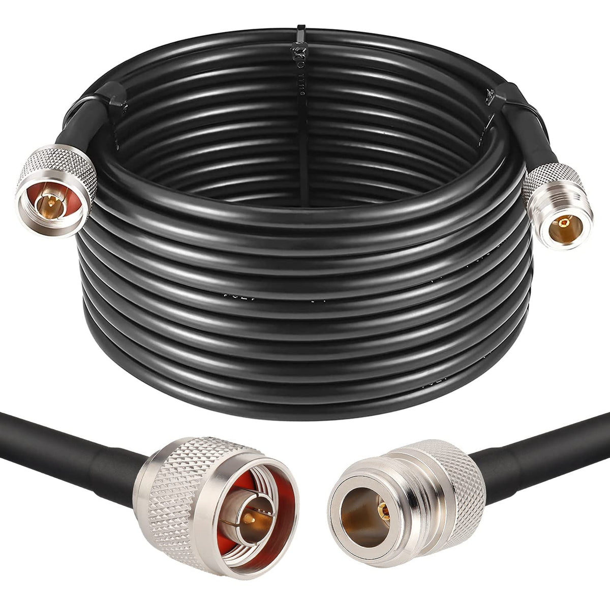 25ft N Male to N Female Coax Extension Cable, 50 ohm Low Loss T58798