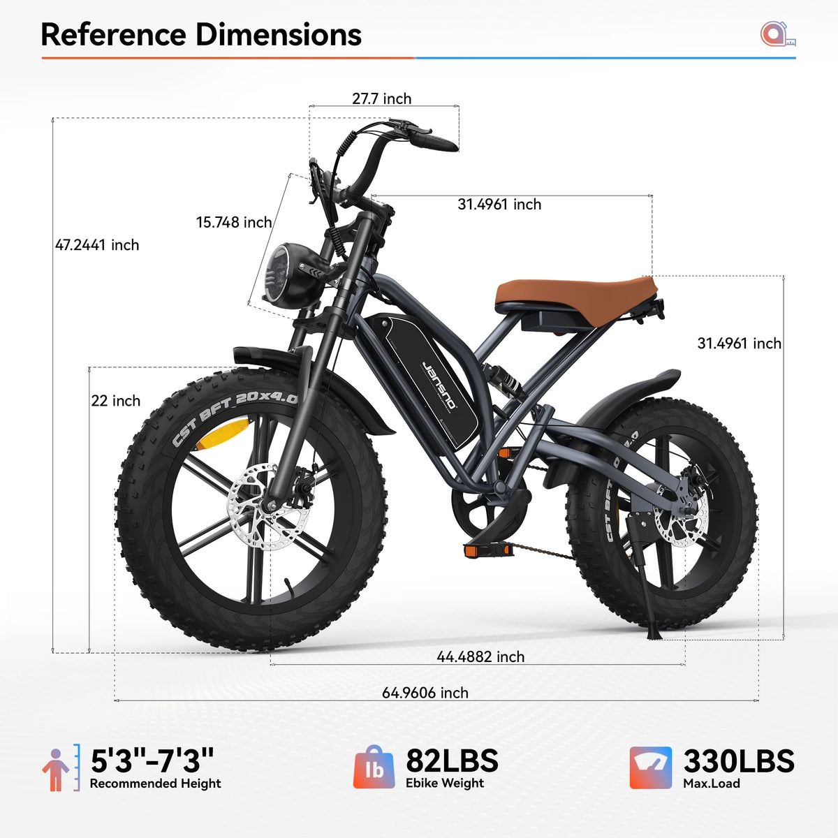 20" Fat Tire 7 Speed Electric Bike Z8533