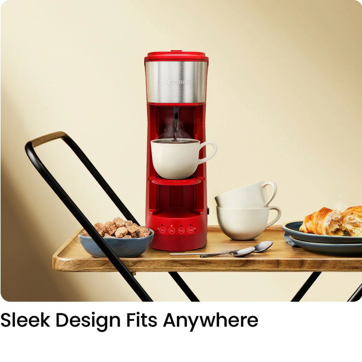 Single Serve Coffee Maker 40oz Water Reservoir Red O753292