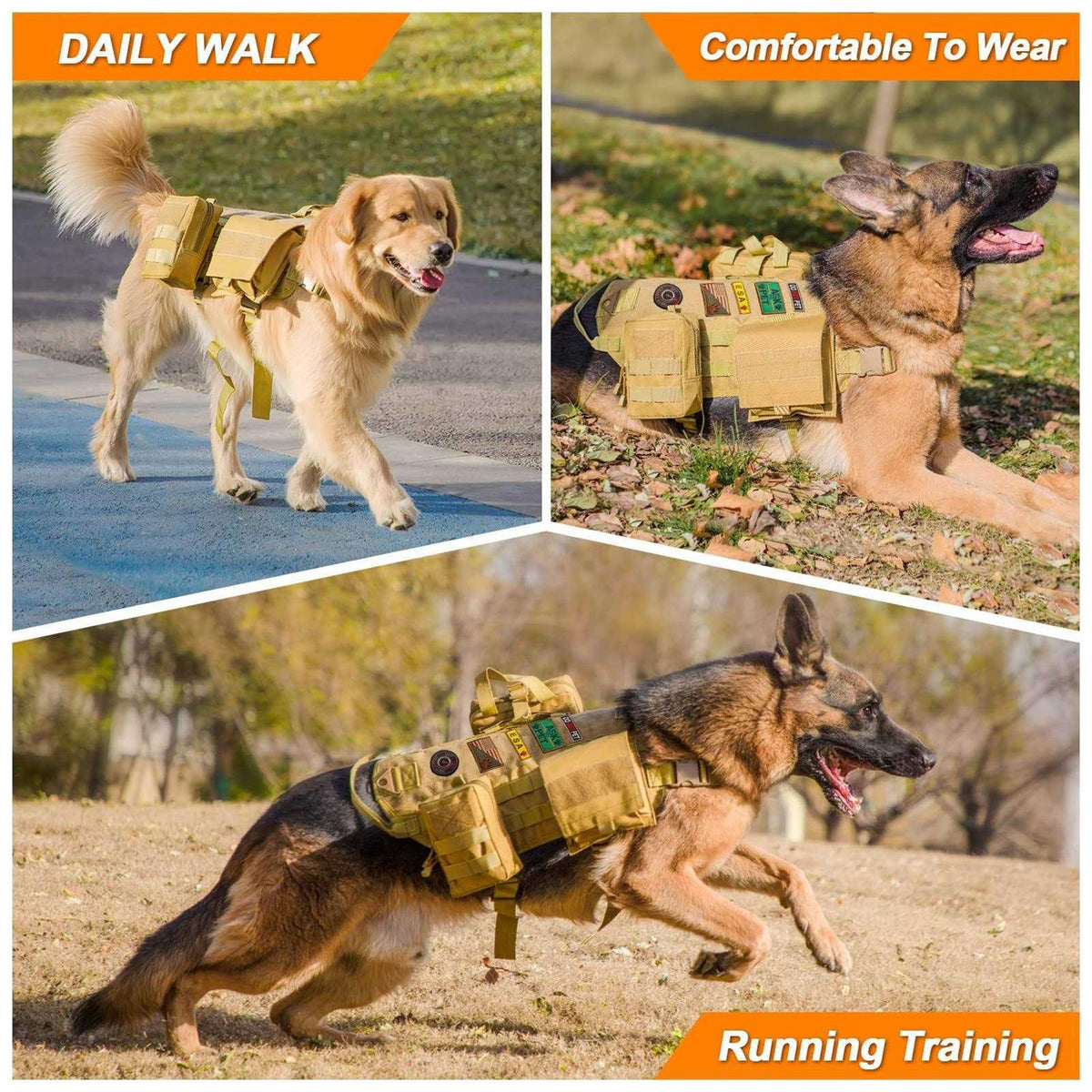 Tactical Dog Harness with Pouches K63704