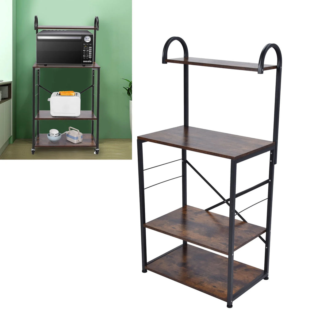 Microwave Storage Stand with Wheels Utility Shelf N4158