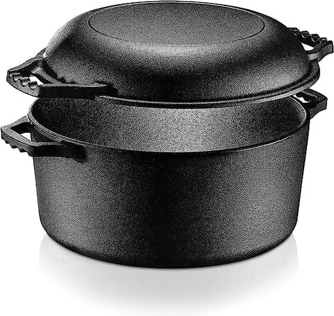 Pre-Seasoned Non-Stick Cast Iron Double Dutch Casserole Cookware R37010