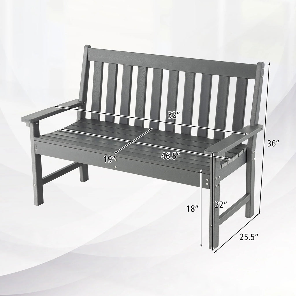 All-Weather HDPE 2-Person Outdoor Bench K907734