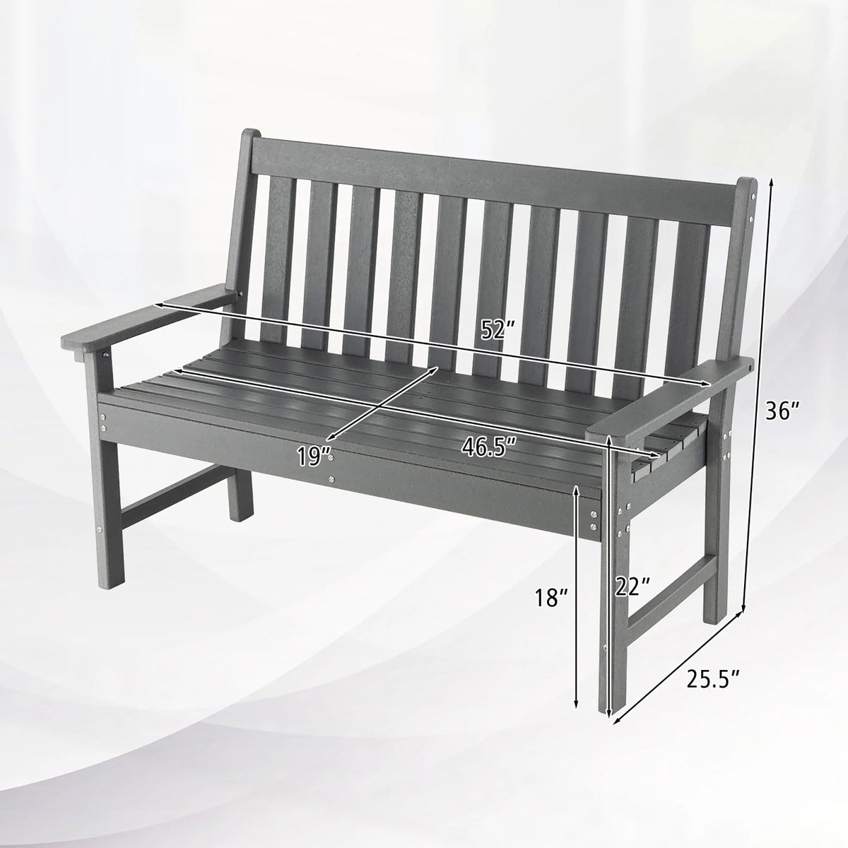 All-Weather HDPE 2-Person Outdoor Bench K907734