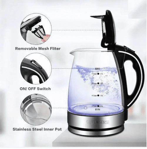 1.7L 360° Rotational Base Electric Glass Kettle Z43263