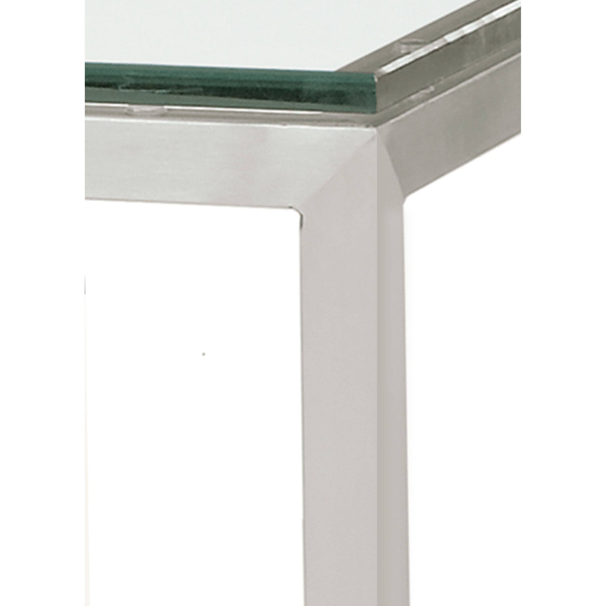 Modern Parsons Bar Table with Satin Etched Tempered Glass Top and White Base I9952
