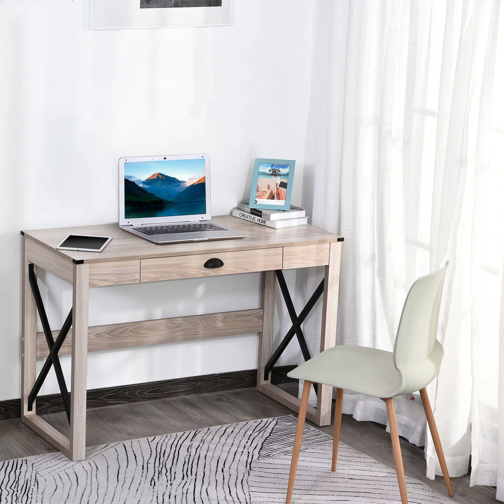 44 inch Rustic Writing Desk with Storage Drawer Y8233