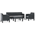 4 Piece Polypropylene Patio Lounge Set with Cushion N4268