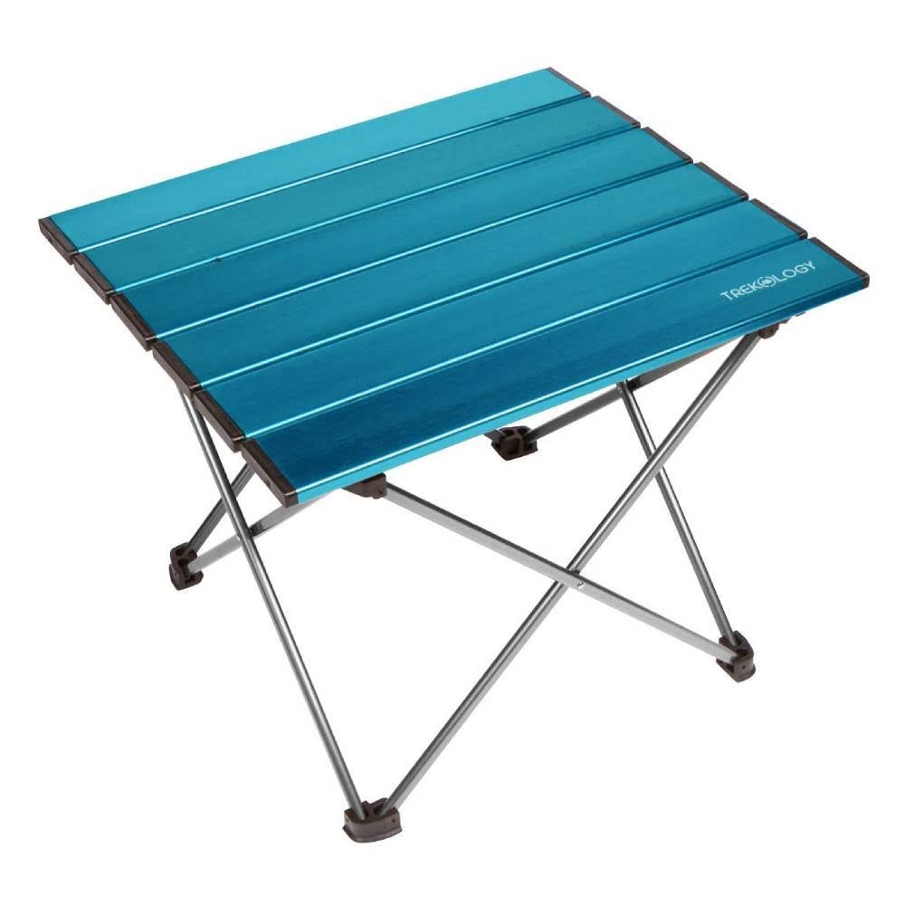 Blue Aluminum Portable Camping Side Table V265619