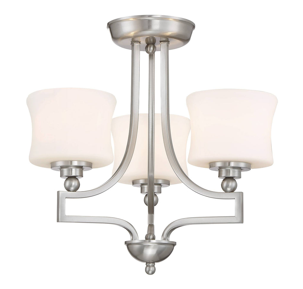 Satin Nickel 3 Light Semi Flush A733755