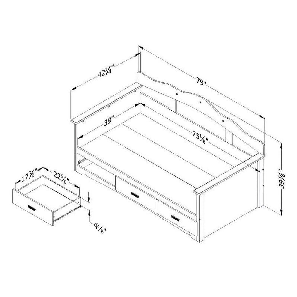 White Twin Daybed with Storage U322