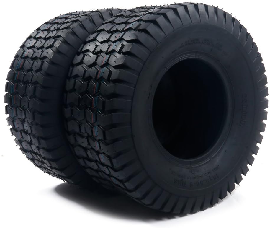 2Pcs 15x6.00-6 4PLY Turf Lawn Mower Go Kart Tires Q3328