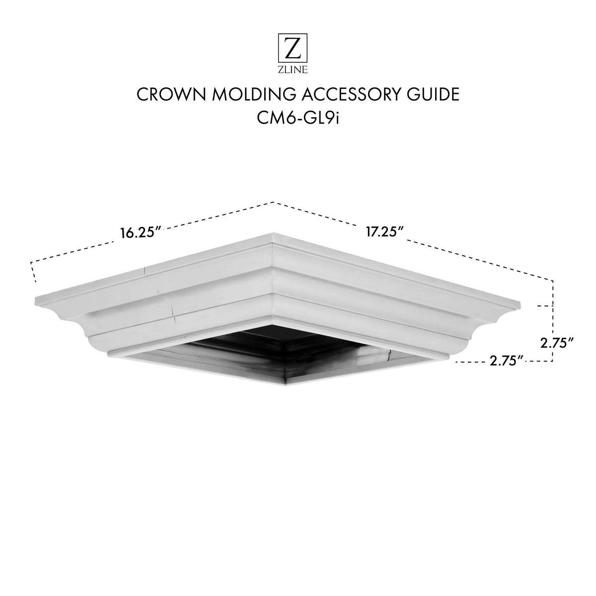Crown Molding Profile 5 for Island Mount Range Hood S9872