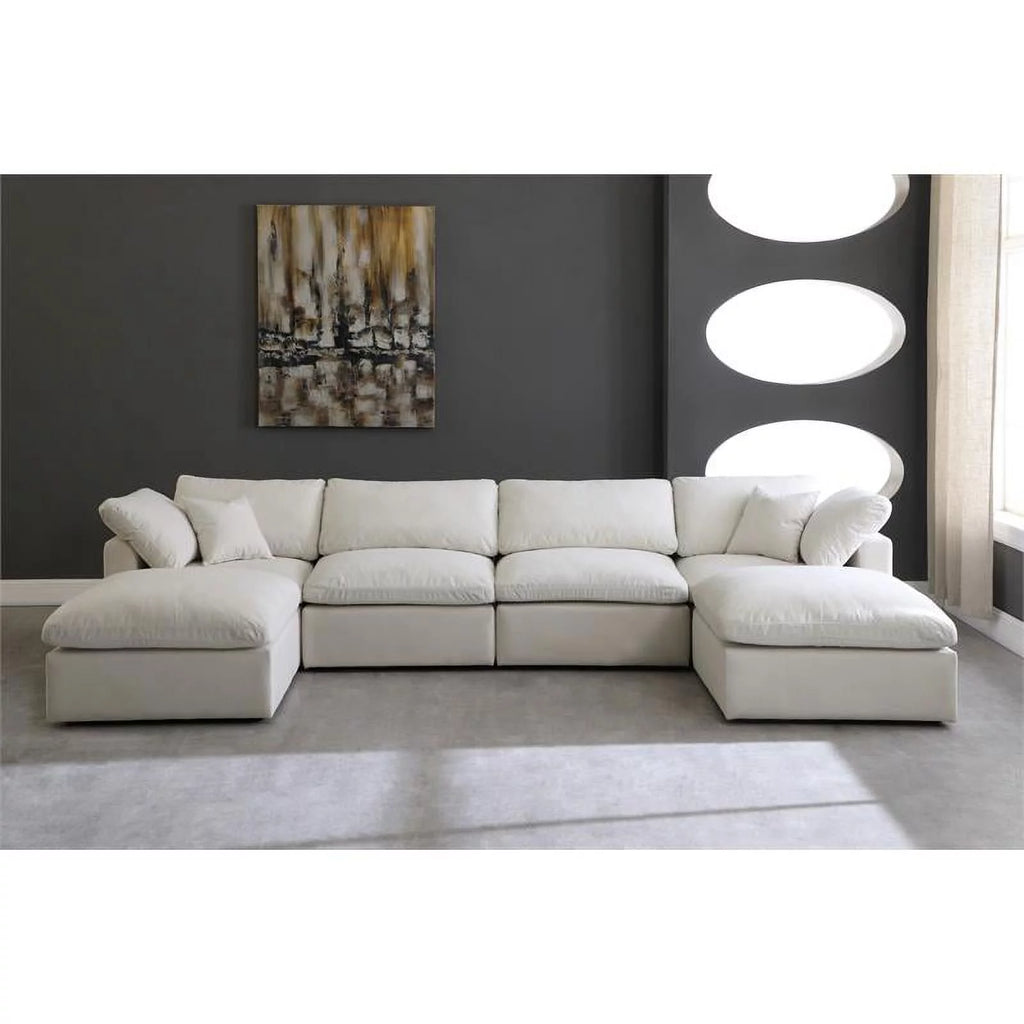 Cream Velvet Modular Sectional B677