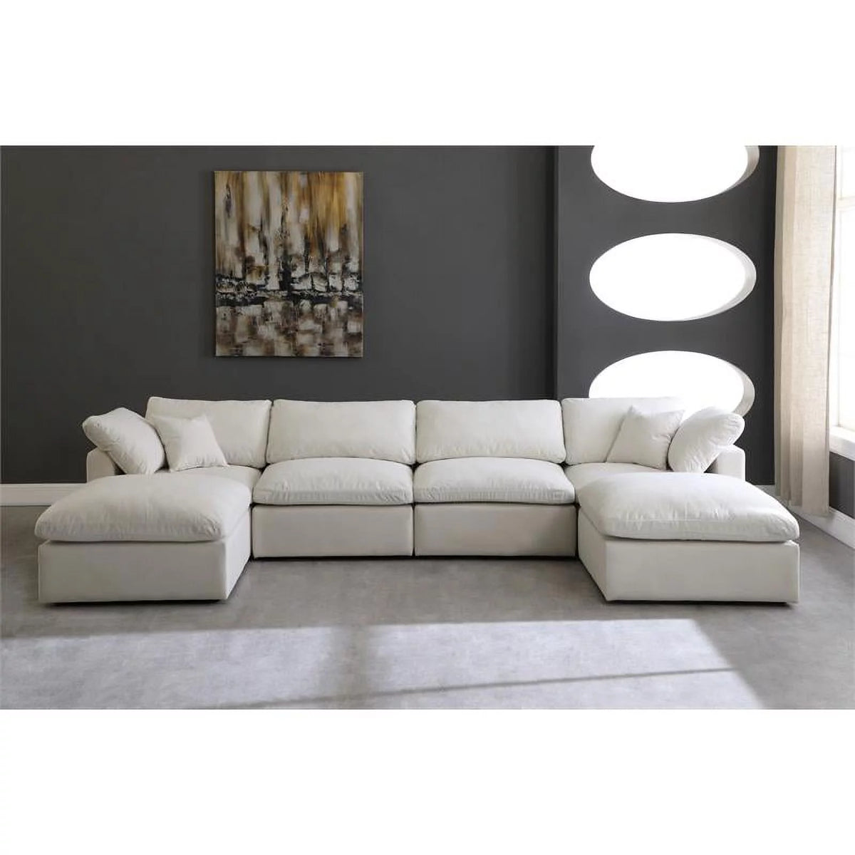 Cream Velvet Modular Sectional B677