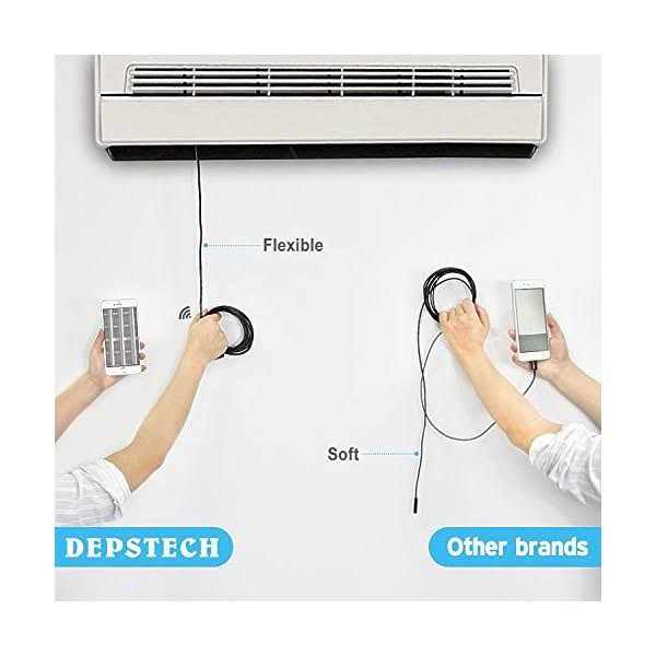 Semi-Rigid Wireless Endoscope, 2.0 MP HD WiFi Borescope Inspection Camera, 16 inch Focal Distance, 1800mAh Battery E4820
