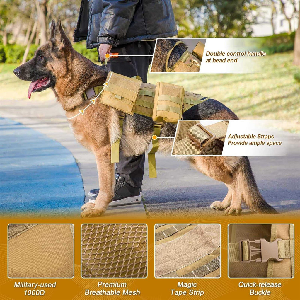 Tactical Dog Harness with Pouches K63704