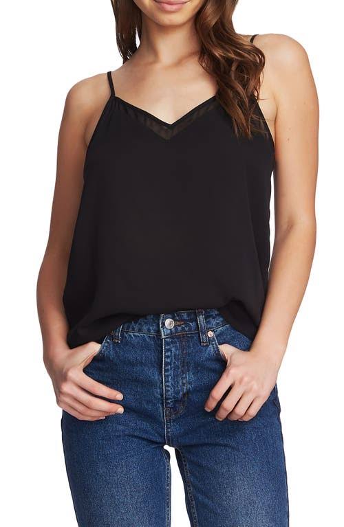 Rich Black Chiffon V Neck Camisole Top C21205