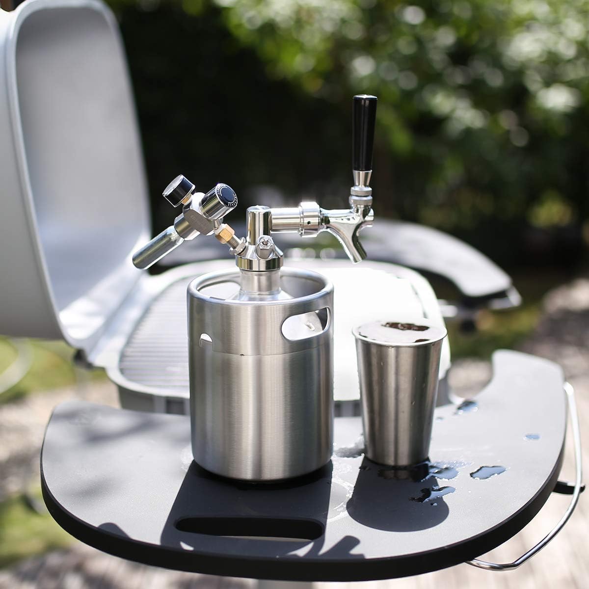 64oz Stainless Steel Pressurized Mini Keg Growler with Co2 Regulator C75695