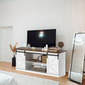Farmhouse TV Stand with Sliding Barn Door R878410