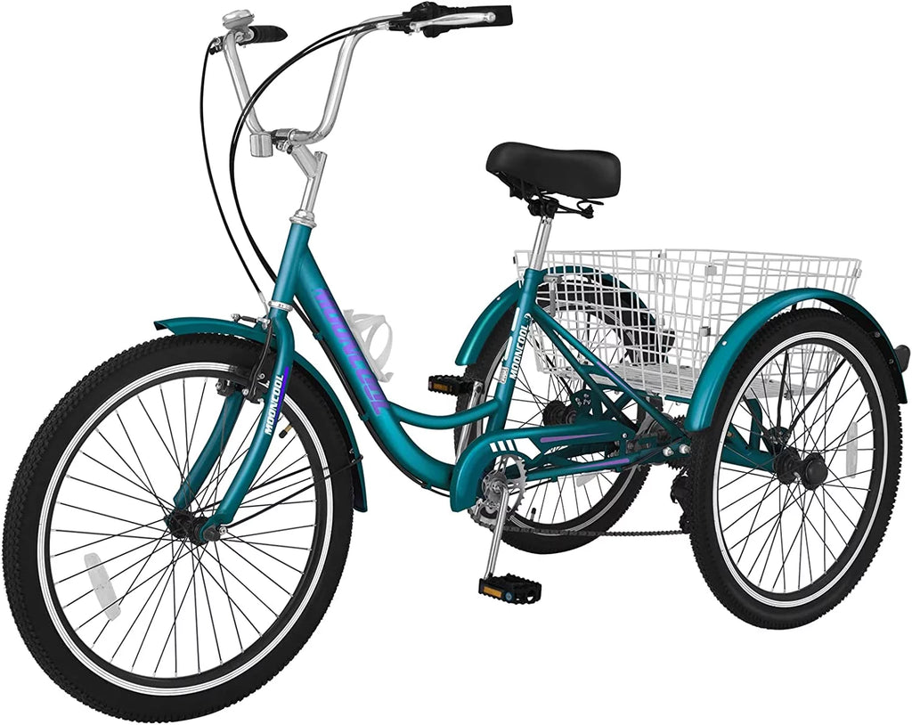 20/24/26 inch 7 Speed Adult Tricycles with Big Basket W809