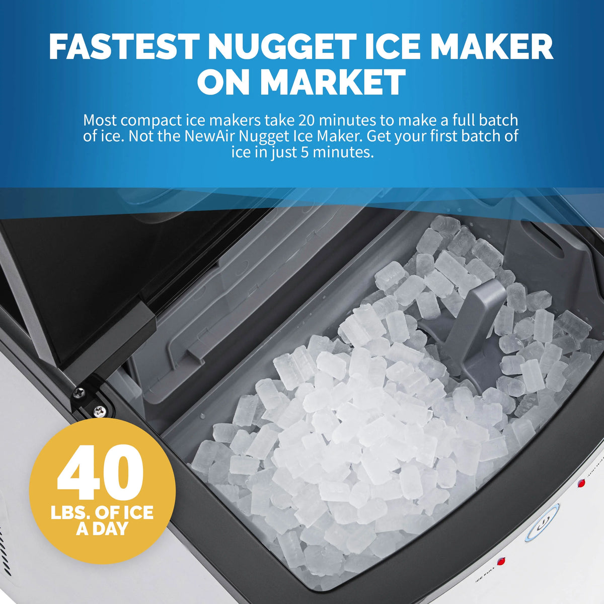 40 lb. Countertop Nugget Ice Maker in Stainless Steel W5670