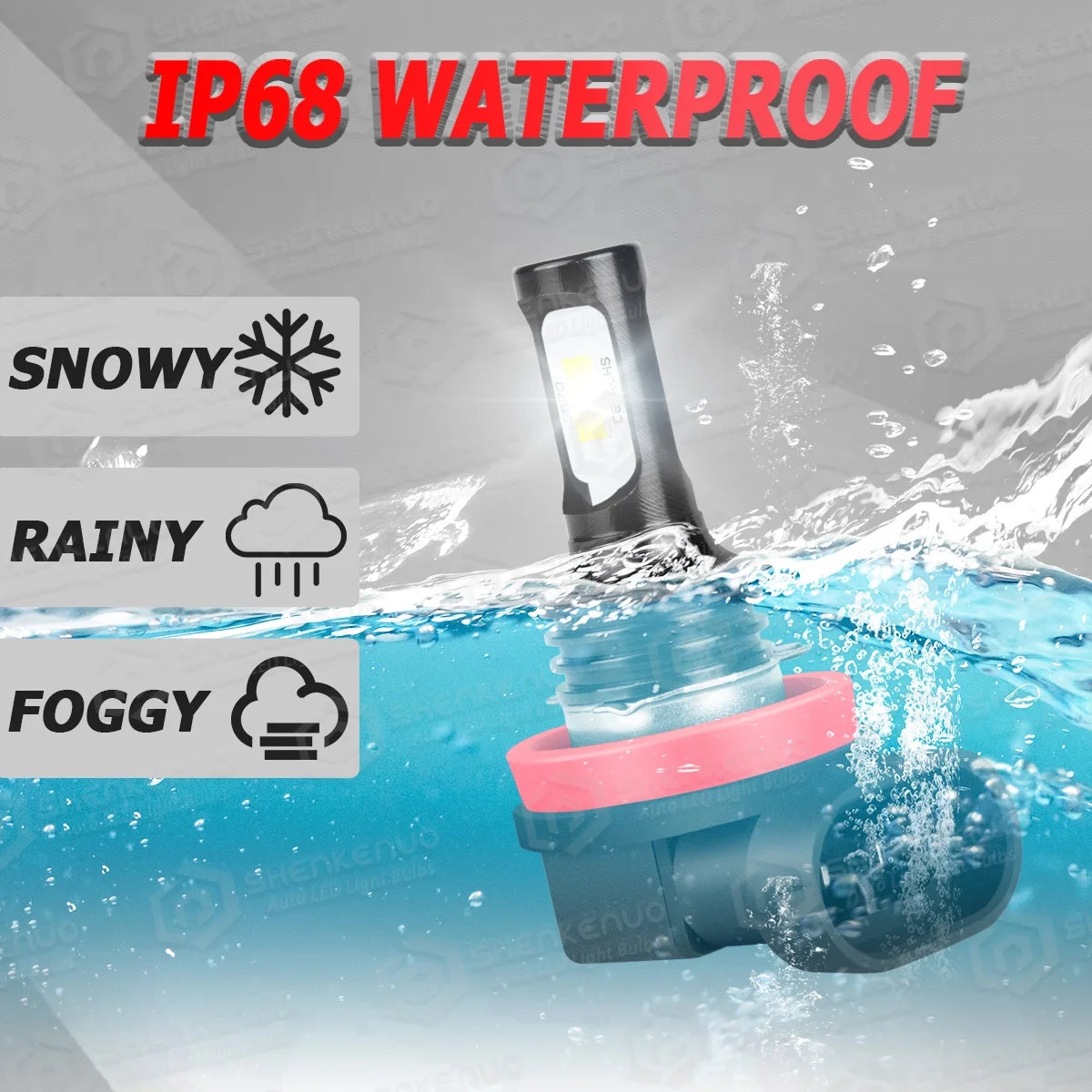 4x LED Headlight Hi/Lo Beam + Fog Light Bulbs U23366