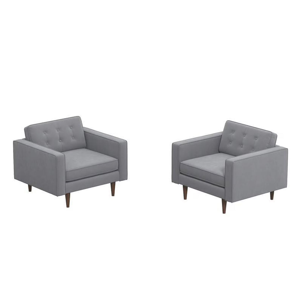 Gray Velvet Lounge Chair (Set of 2) Q9413