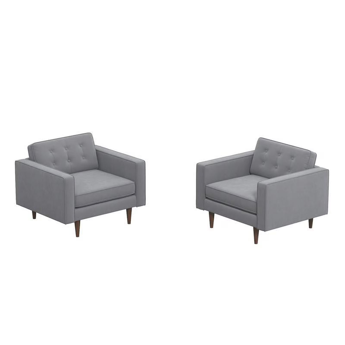 Gray Velvet Lounge Chair (Set of 2) Q9413