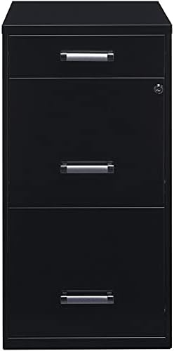 Black 18in Deep 3 Metal Organizer Pencil Drawer Vertical File Cabinet T465