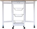 White 5 in 1 Kitchen Island with 3 Spice Rack and 1 Drawer K19715