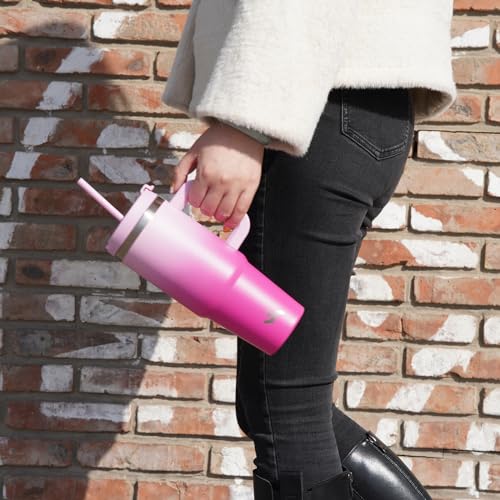 40 oz Insulated Stainless Steel Tumbler with Handle and 2 Straws N618938