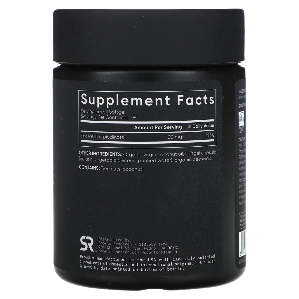 Zinc Picolinate 30 mg 180 Softgels F447