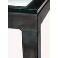 Modern Parsons Bar Table with Satin Etched Tempered Glass Top and White Base I9952