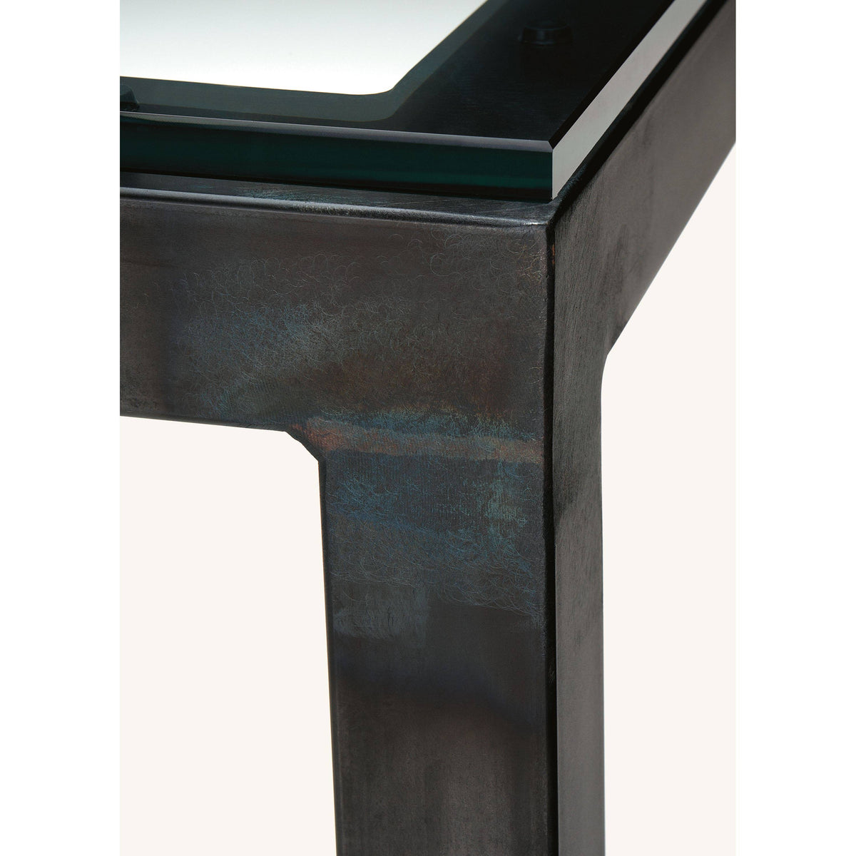 Modern Parsons Bar Table with Satin Etched Tempered Glass Top and White Base I9952