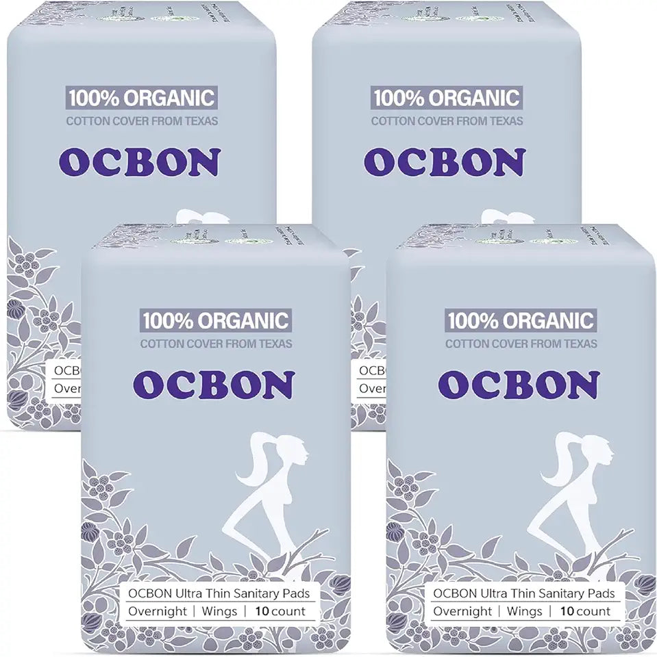 Ultra Thin Overnight Pads, 40 Count Organic Cotton Top with Wings M120532