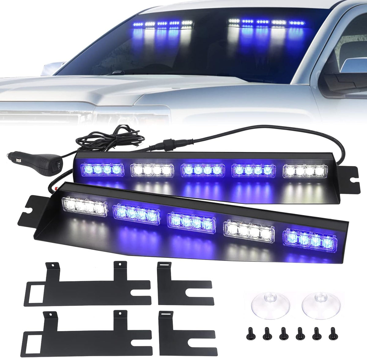 34 inches 40 LED Green White Strobe Light Bar for Trucks Q477771
