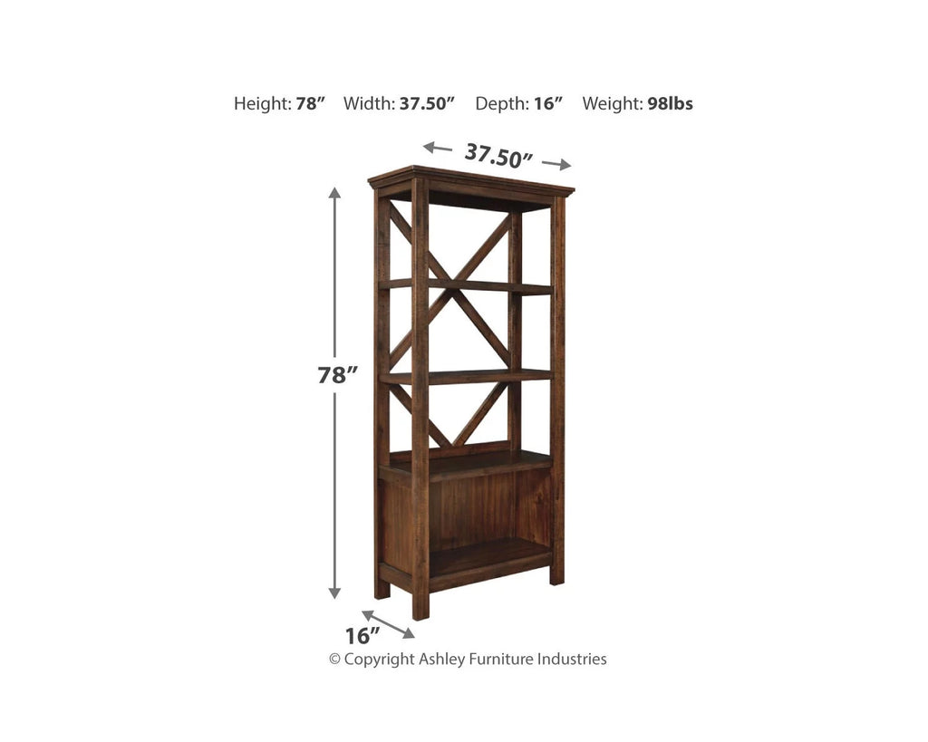 75" Rustic Brown Bookcase O777720
