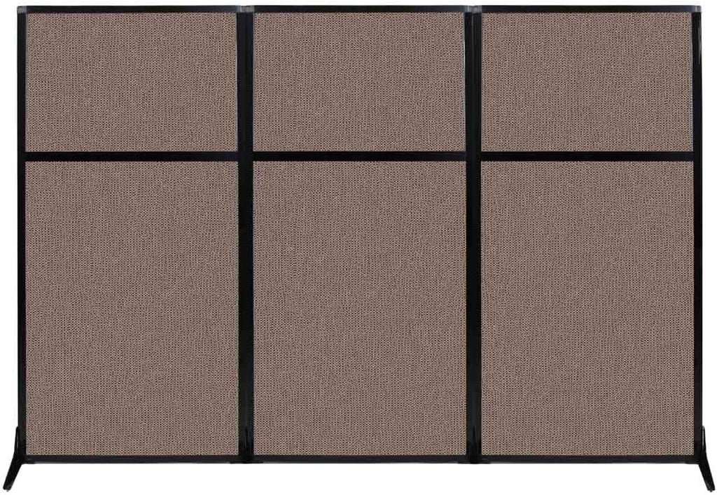 Portable Wall Divider with Charcoal Gray Fabric Panels N601