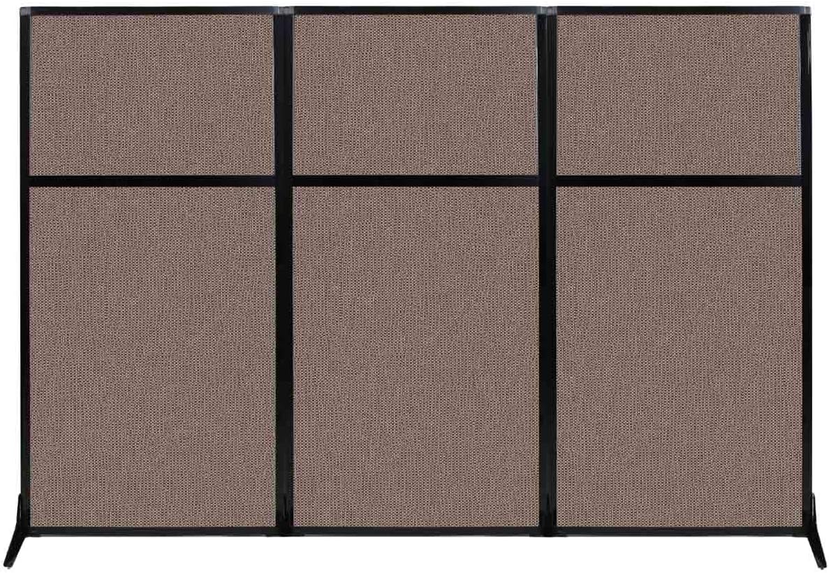 Portable Wall Divider with Charcoal Gray Fabric Panels N601