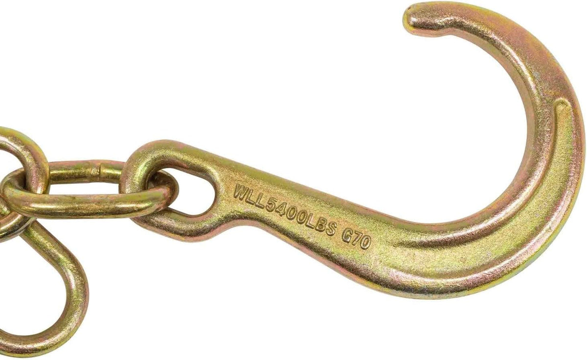 (2 Pack) 8" G70 J Hook with T-J Hooks and Enlarged Link, 5,400 lbs WLL K8210