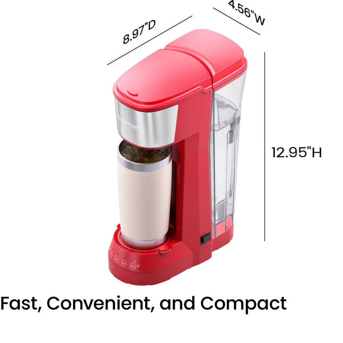 Single Serve Coffee Maker 40oz Water Reservoir Red O753292