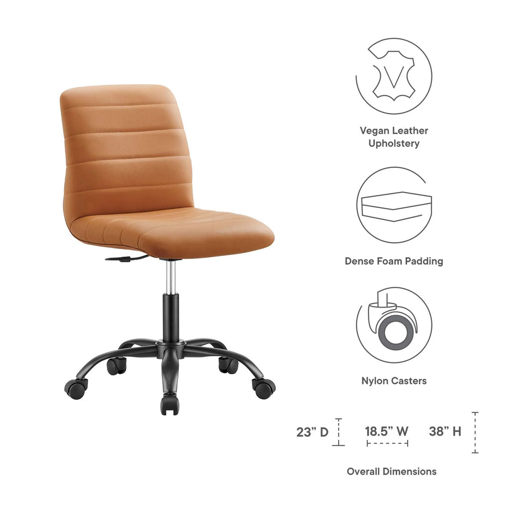 Black Tan Vegan Leather Office Chair A958962