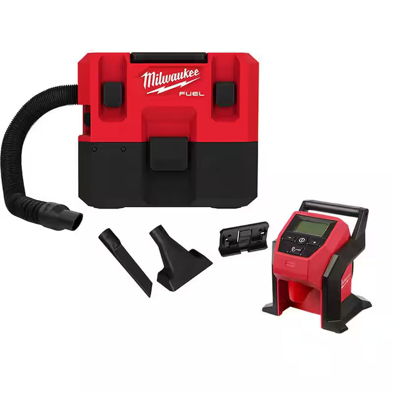 12-Volt Cordless Wet/Dry Shop Vacuum with Compact Inflator M250256